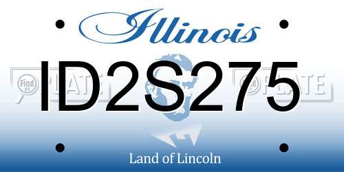 ID2S275 Illinois License Plate