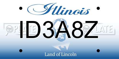 ID3A8Z Illinois License Plate