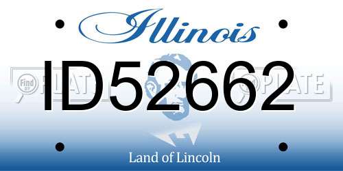 ID52662 Illinois License Plate