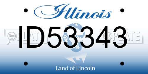 ID53343 Illinois License Plate