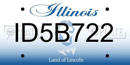 ID5B722 Illinois License Plate