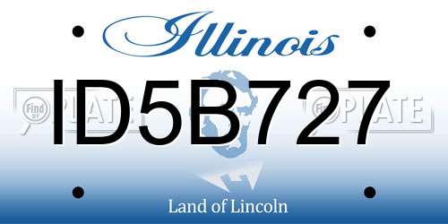 ID5B727 Illinois License Plate
