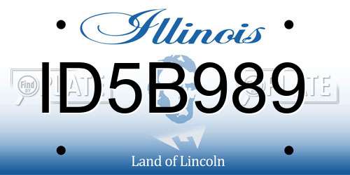 ID5B989 Illinois License Plate
