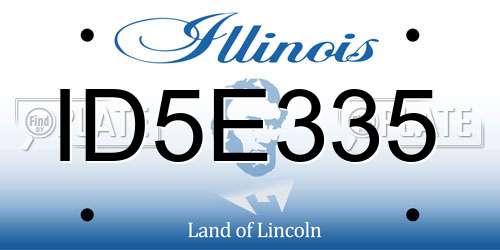 ID5E335 Illinois License Plate