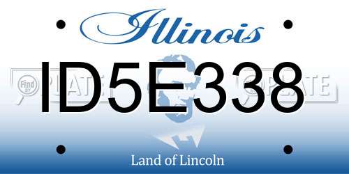 ID5E338 Illinois License Plate