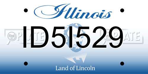 ID5I529 Illinois License Plate