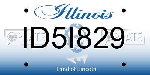 ID5I829 Illinois License Plate