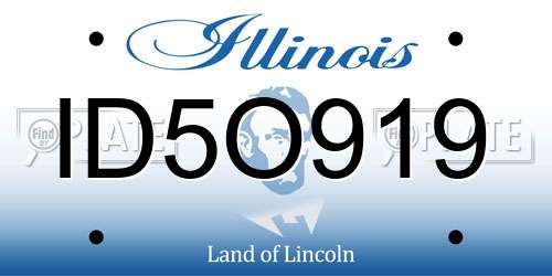 ID5O919 Illinois License Plate