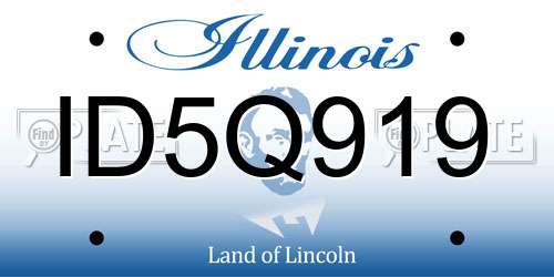 ID5Q919 Illinois License Plate