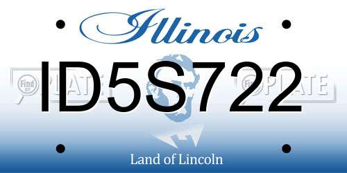 ID5S722 Illinois License Plate