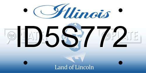 ID5S772 Illinois License Plate