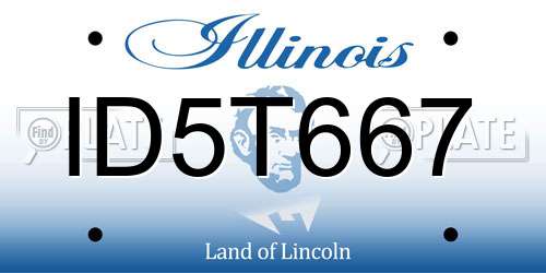 ID5T667 Illinois License Plate