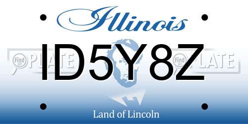 ID5Y8Z Illinois License Plate