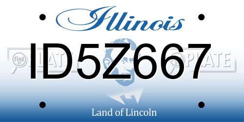 ID5Z667 Illinois License Plate