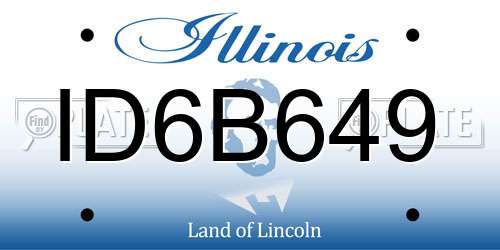 ID6B649 Illinois License Plate