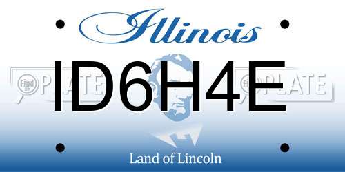 ID6H4E Illinois License Plate