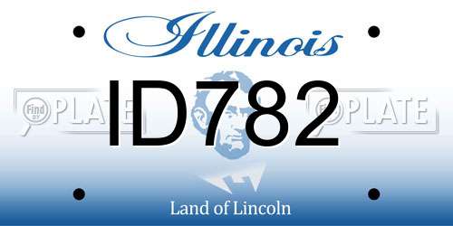 ID782 Illinois License Plate