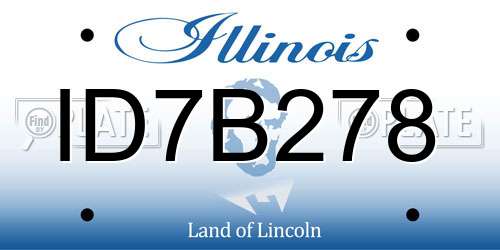 ID7B278 Illinois License Plate
