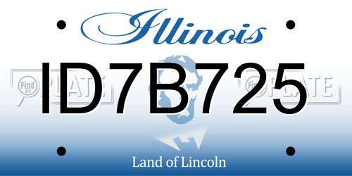 ID7B725 Illinois License Plate