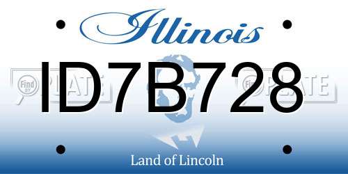 ID7B728 Illinois License Plate