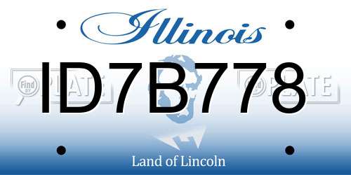 ID7B778 Illinois License Plate