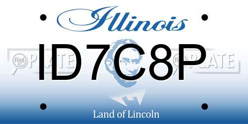 ID7C8P Illinois License Plate