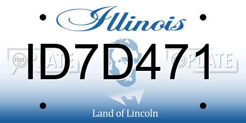 ID7D471 Illinois License Plate