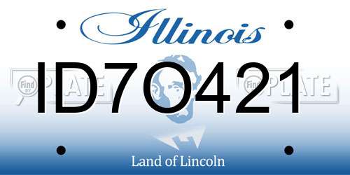 ID7O421 Illinois License Plate