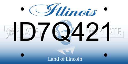 ID7Q421 Illinois License Plate
