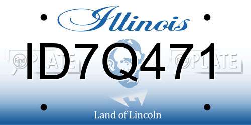 ID7Q471 Illinois License Plate