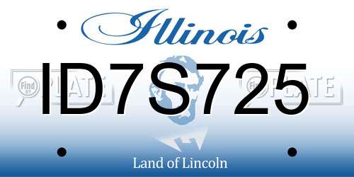 ID7S725 Illinois License Plate