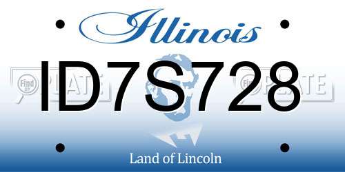 ID7S728 Illinois License Plate