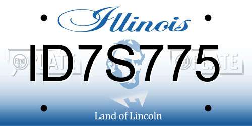 ID7S775 Illinois License Plate