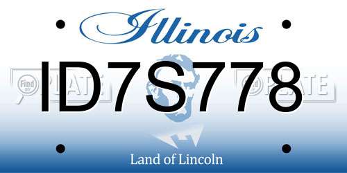 ID7S778 Illinois License Plate
