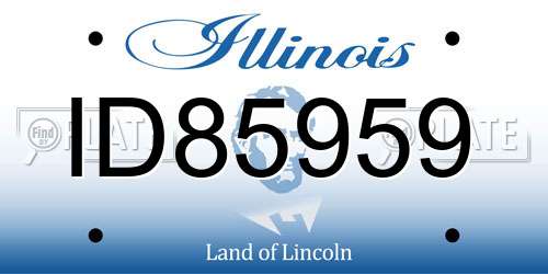 ID85959 Illinois License Plate