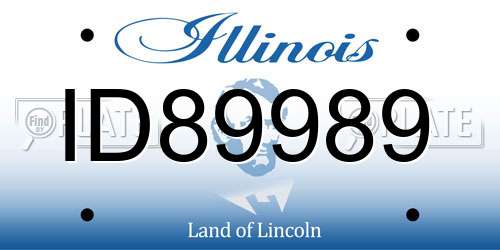 ID89989 Illinois License Plate