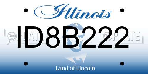 ID8B222 Illinois License Plate