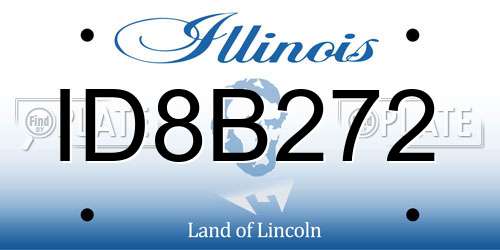 ID8B272 Illinois License Plate