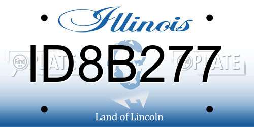 ID8B277 Illinois License Plate