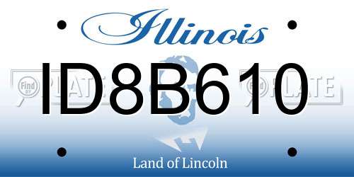 ID8B610 Illinois License Plate