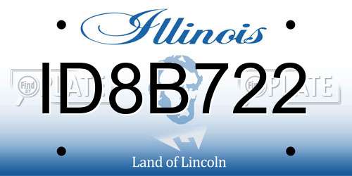 ID8B722 Illinois License Plate