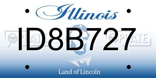 ID8B727 Illinois License Plate
