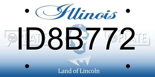 ID8B772 Illinois License Plate