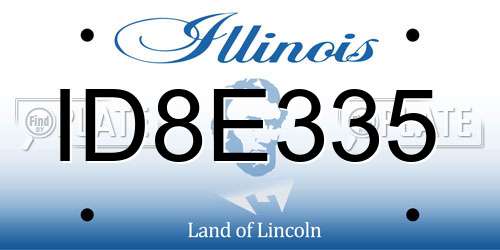 ID8E335 Illinois License Plate
