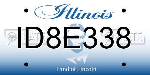 ID8E338 Illinois License Plate