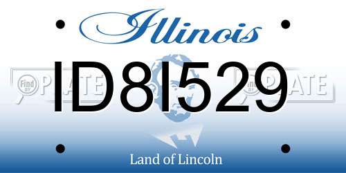 ID8I529 Illinois License Plate