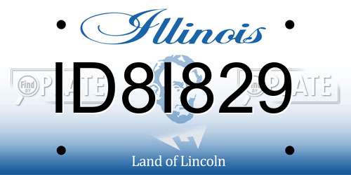 ID8I829 Illinois License Plate