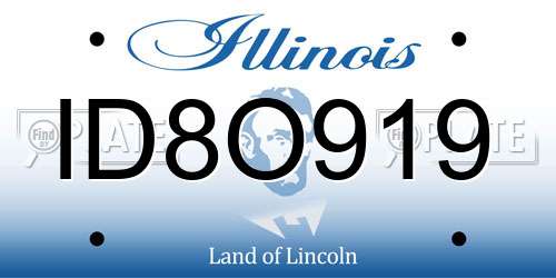 ID8O919 Illinois License Plate