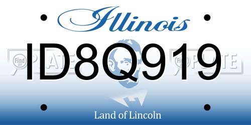 ID8Q919 Illinois License Plate