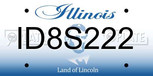 ID8S222 Illinois License Plate